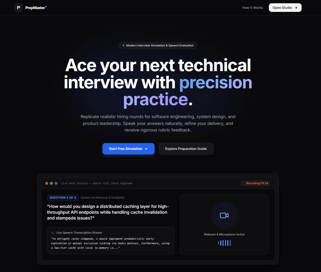 PrepMaster Studio live interface screenshot