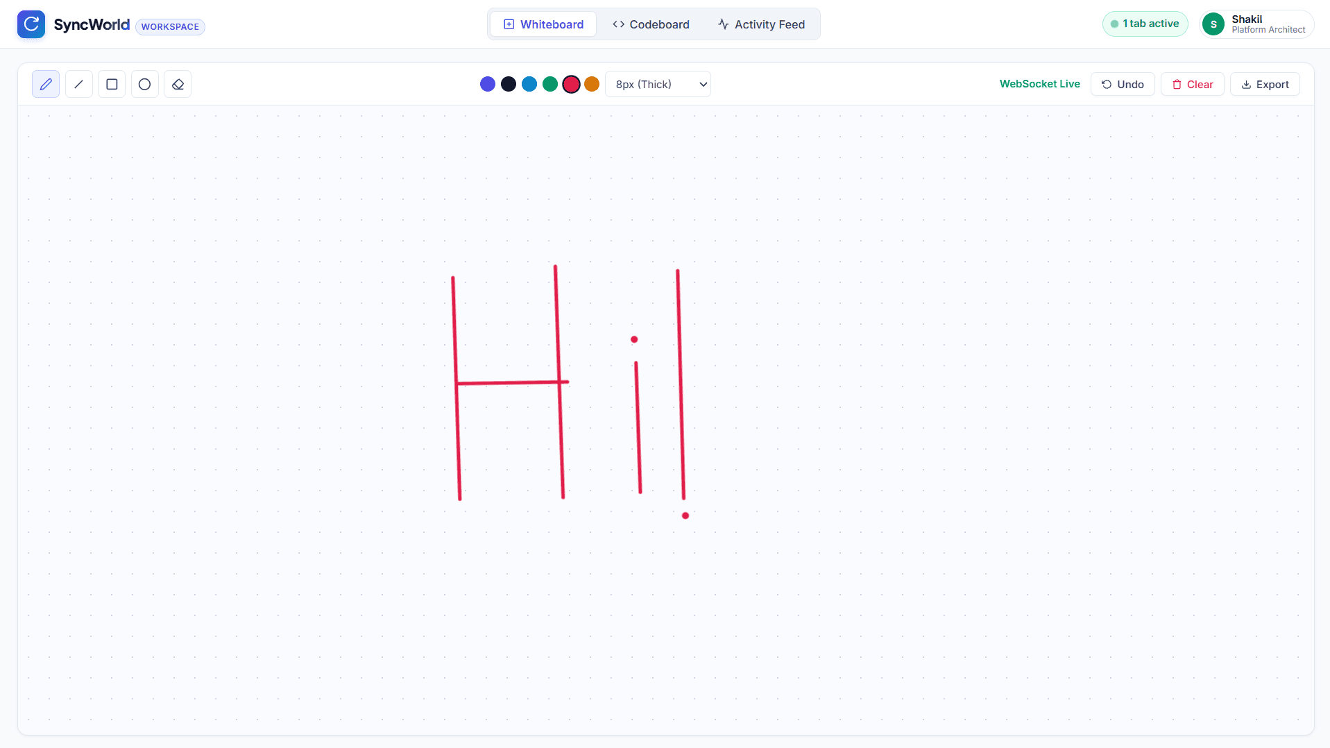 SyncWorld live interface screenshot